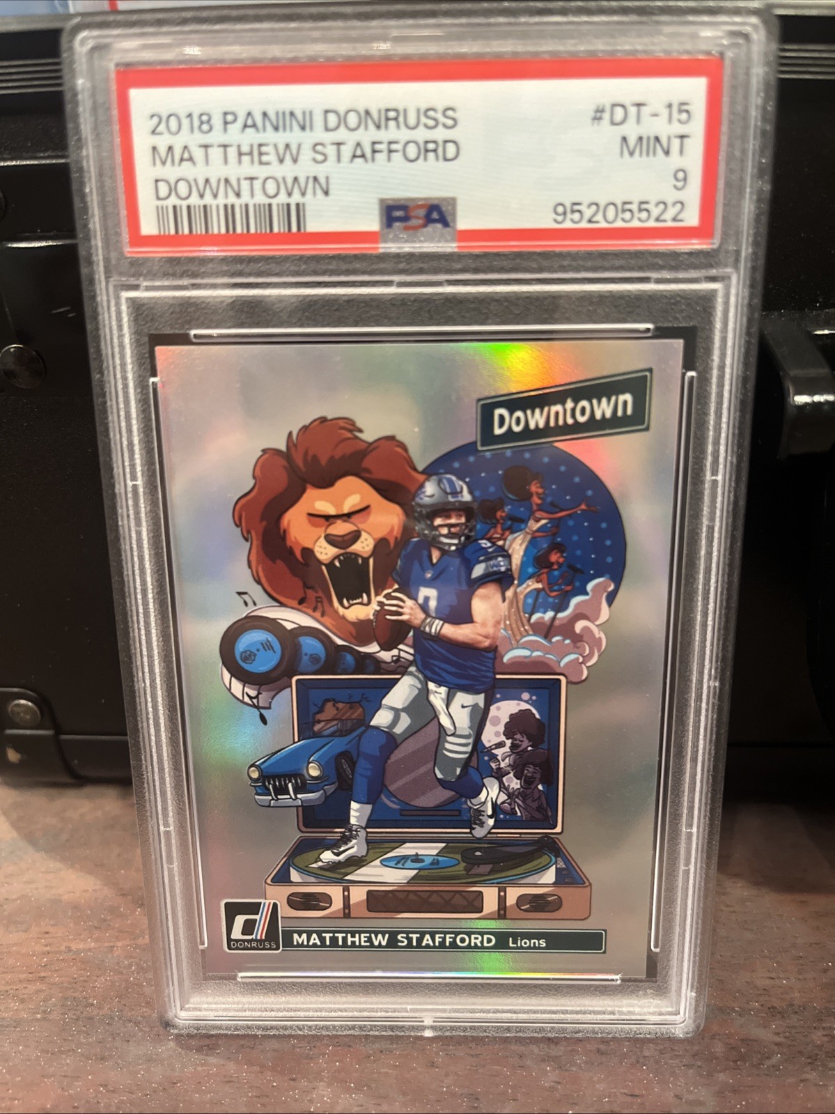 2018 Panini Donruss Matthew Stafford Downtown PSA 9 DT #15