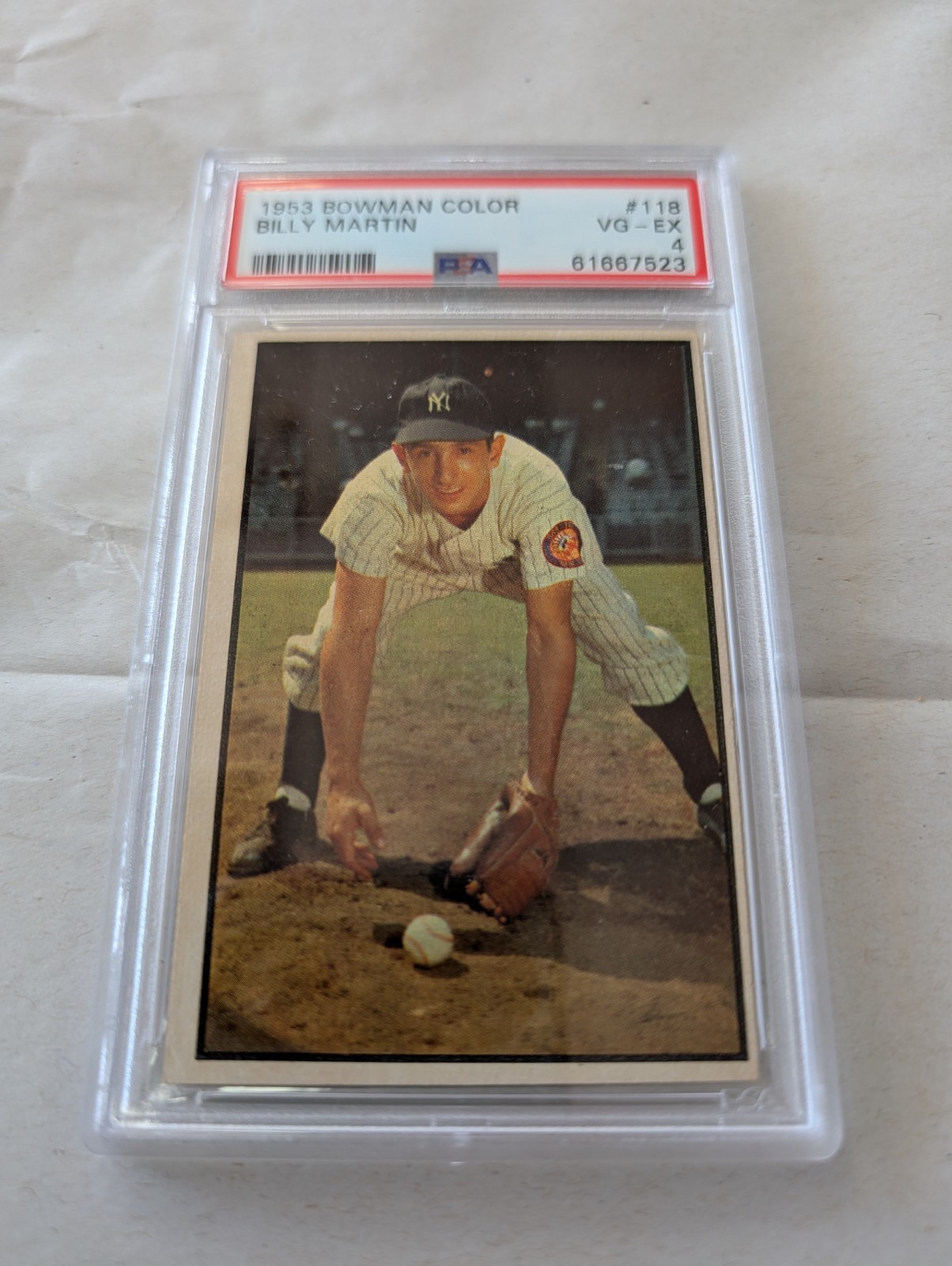 Billy Martin 1953 Bowman Color #118 PSA 4 VG-EX