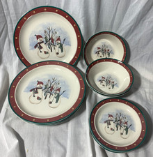 Royal Seasons Stoneware Christmas Snowman Din...
