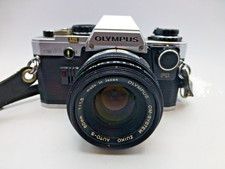 Vintage Olympus OM10 Film 35mm SLR Camera w/ OM System Zuiko 50mm Lens Works EX