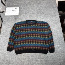 Dockers Crewneck Sweater XL Multicolor Striped Checkered Acrylic Multicolor  