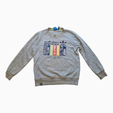 adidas Originals Mens Grey Graphic Logo Crew Neck Pullover Sweatshirt M