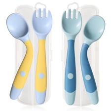 Baby Utensils Spoons and Forks Set Bendable -Feeding Silverware for Children ...