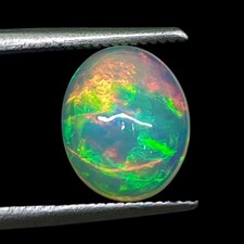 1.95 Cts Natural Ethiopian Opal 10.5x8.5mm Oval Flashy Loose Cabochon Gemstone