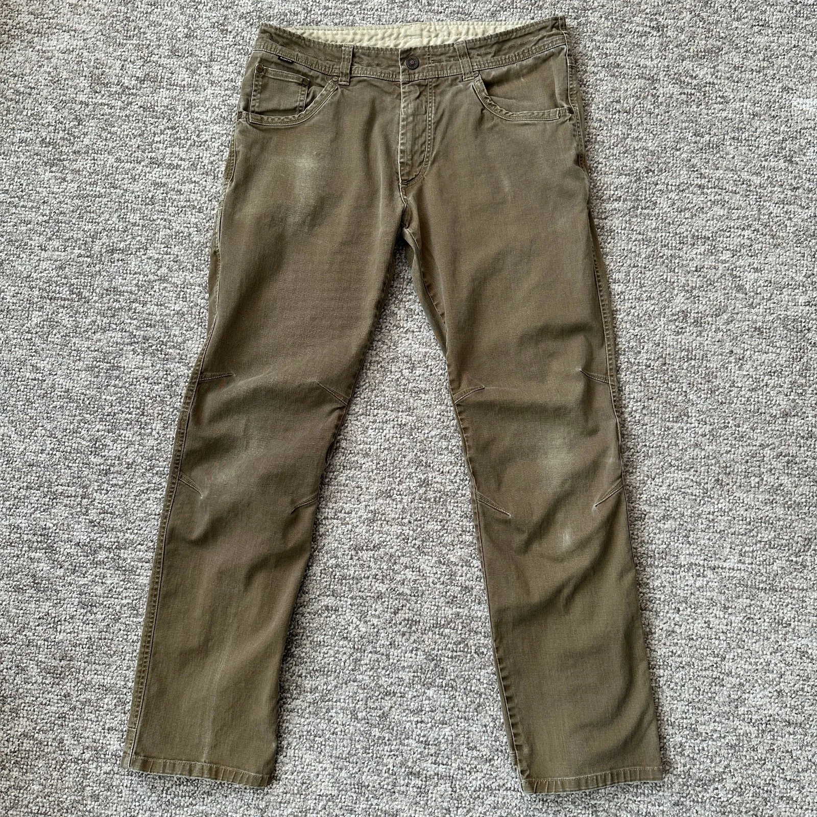 Kuhl Easy Rydr 36x34 Label 36x33 Measured Brown Twill Patina Dye Hiking Pants