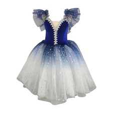 Kids Girls Ballet Dress Stage Performance Dance Costume Flared Skirt Tutu Tulle