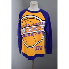 LA Lakers Hardwood Classics Crewneck Sweatshirt Small Purple Basketball Vintage