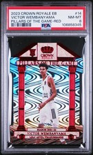 PSA 2023 Euroleague Crown Royale Victor Wembanyama #14 /49 Red Pillars RC POP/2