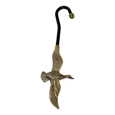 Vintage Brass Mallard Duck Fireplace Hook Damper Flue Pull