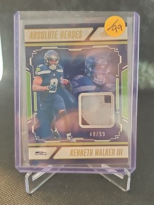 2024 Panini Absolute - Absolute Heroes Mem Gold /99 Kenneth Walker III #AHM-KWR