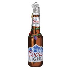 Old World Christmas Glass Christmas Ornament, Holiday Coors Light Bottle