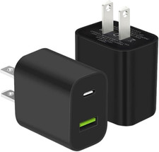 2 Pack USB C Charger Block, Dual Port Type C Wall Charger Fast Charging