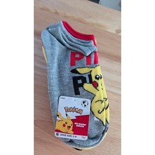 Pok&eacute;mon Pikachu No-Show Socks 6-Pack | Licensed Nintendo Gray/Yellow Size 3-9