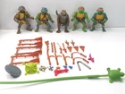 1988 TMNT Lot Of 5 Action Figures & Weapons Ninja Turtles