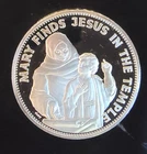 Mary Jesus In Temple Catholic Society Mint Rare-0.925 Silver 26 Grams Art Medal