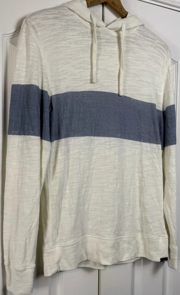 Faherty Para Hombres Algodón Orgánico Lavado al Sol Blanco Slub Sudadera con Capucha Ocean Sunrise Talla M Nueva Sin Etiquetas Foto 2 de 4