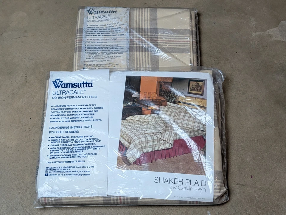 Juego de sábanas planas dobles y funda de almohada Wamsutta Calvin Klein NOS Foto 4 de 4