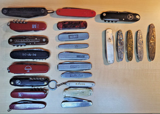 Taschenmesser mit Werbung Messer Sammlung Konvolut Lot Victorinox Wenger