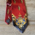 GIANNI VERSACE VINTAGE MEDUSA HEAD GOLD RED BLUE BAROQUE ITALY SILK