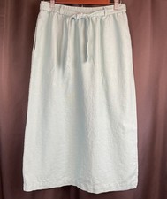 Light Blue Linen Blend Pull On Maxi Skirt Size 8 Appleseed s Lagenlook Modest
