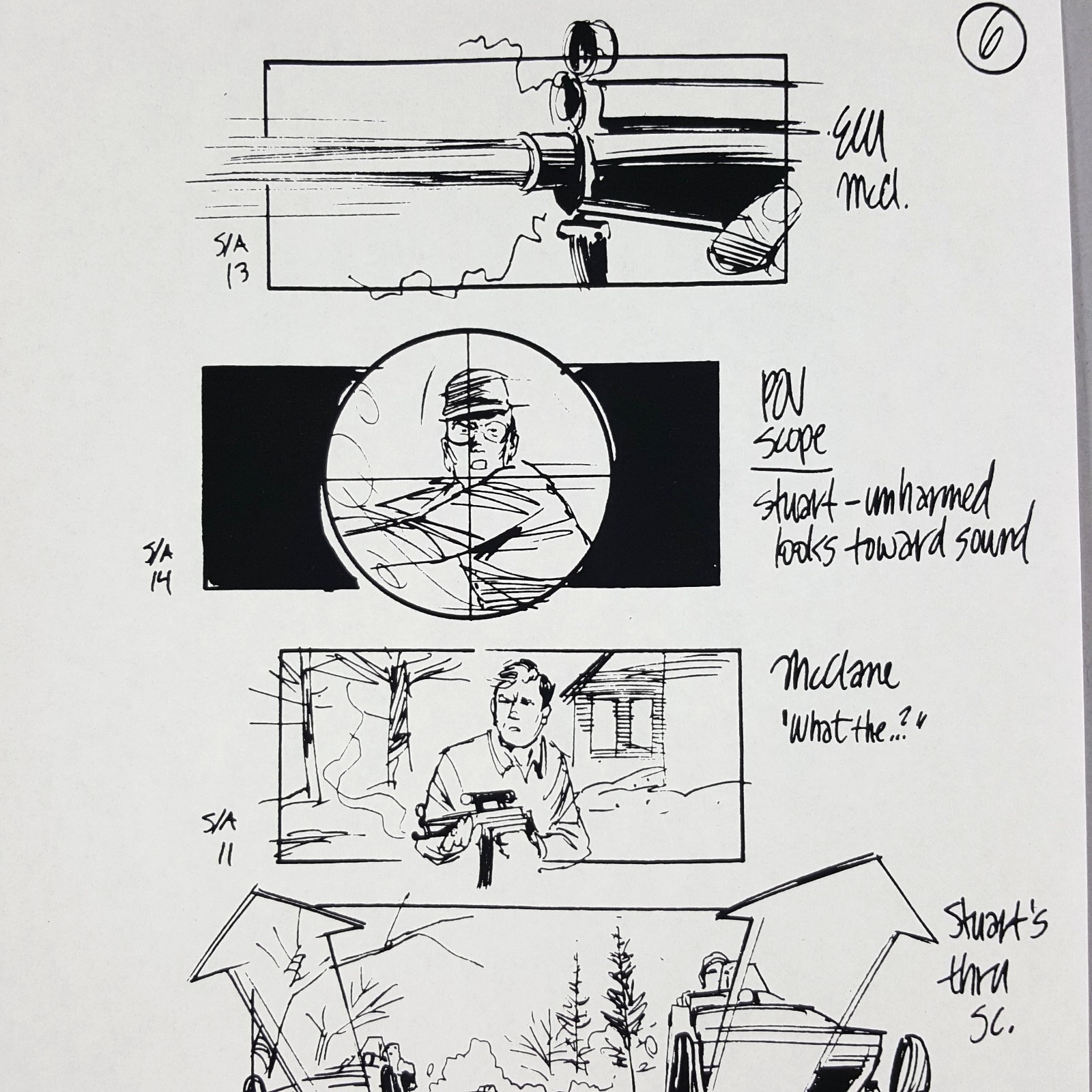 Image 4 of Die Hard 2 - Production Used Storyboard, Bruce Willis Snowmobile Chase, Prop 6