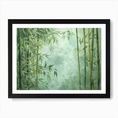 Bambuswald (11) Kunstdruck gerahmt Wandbild Poster Leinwanddruck Bild