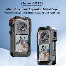 Metal Protective Cage for Insta360 X6 Camera Silicone Padding Quick Release