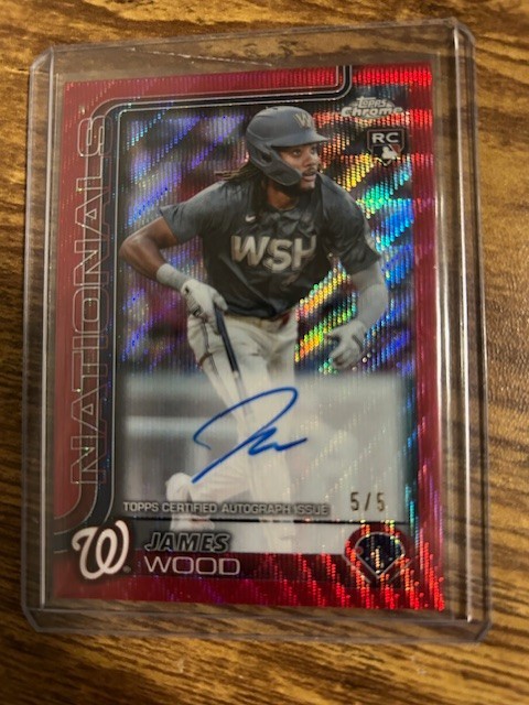2025 Topps Chrome James Wood #RA-JWO Red Refractor Auto /5 | eBay