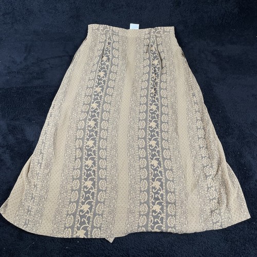 Vintage Giorgio Armani Skirt Womens 14 Pleated Maxi Patterned Made Italy 90s - Picture 6 of 8