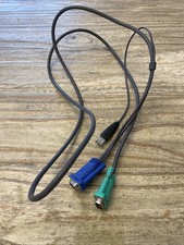 6 ft Ultra Thin USB VGA 2-in-1 KVM Cable 2x VGA Port 1x USB Port