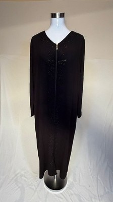 Moderne schwarze Abaya Reißverschluss mit Strass - elegant & trendy