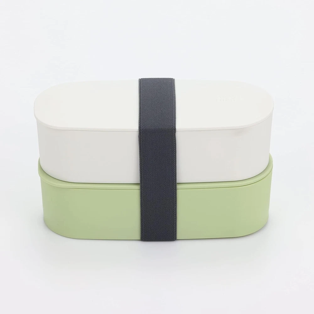Sirmoss 2-Tier 600ml Bento Lunch Box in Light Green DJT-600W LTG