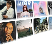 Vinyl Record Shelf Wall Mount, 12 inch Clear Acrylic Album 8 Pack 