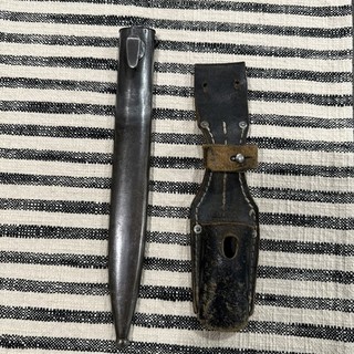 WWII German K98 Scabbard and Leather Frog