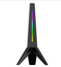 GameStop Powered Gaming Headset Stand w/USB charging Ports Light Bar Free Ship