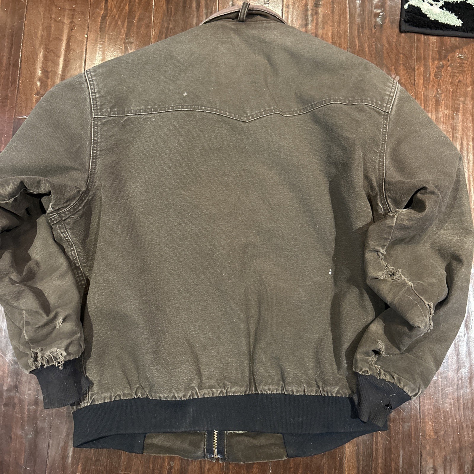 VTG Key Imperial Work Jacket Insulation Men's Size XL Tall Black Distressed