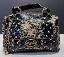 Autentica borsa a tracolla bambino Phat felino stampa leopardata Y2K borsa con ciondolo gatto