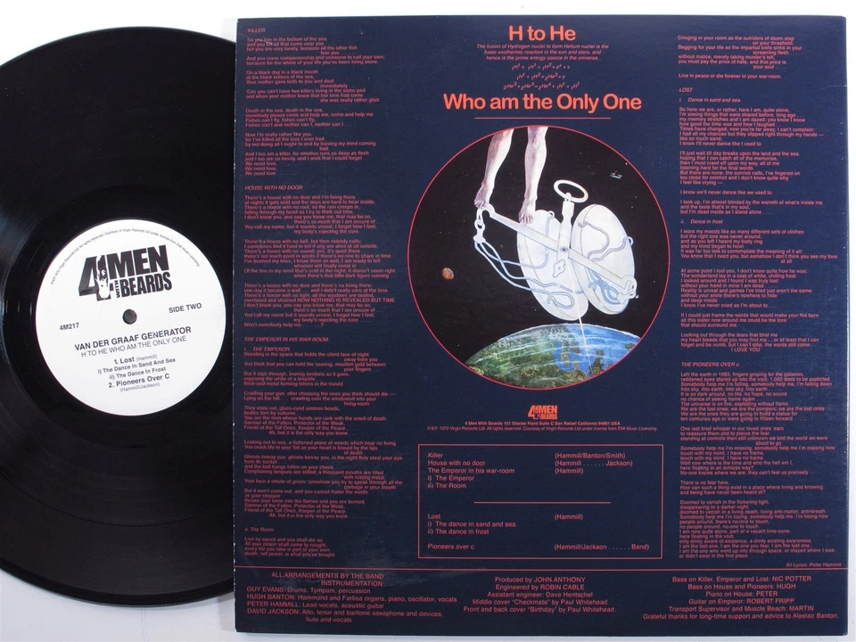VAN DER GRAAF GENERATOR H To He... 4 MEN WITH BEARDS LP VG++/VG+ 180g reissue z - Image 2 of 2