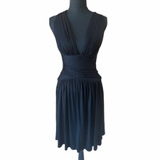 Rubber Ducky Productions Black Dress Size S Y2K Ruched Open Back Stretch Mini