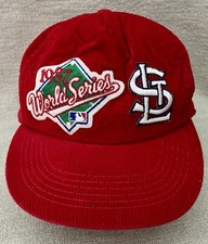 1987 MLB St Louis Cardinals World Series Red Corduroy Snapback Ball Cap UI Inc