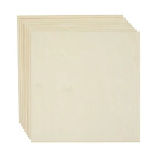 12x12 Wood Panels, Unfinished 3mm Birch Plywood Sheets (8 Pack)