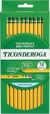 Ticonderoga Wood-Cased Pencils Unsharpened 2 HB Soft Yellow 12 Count