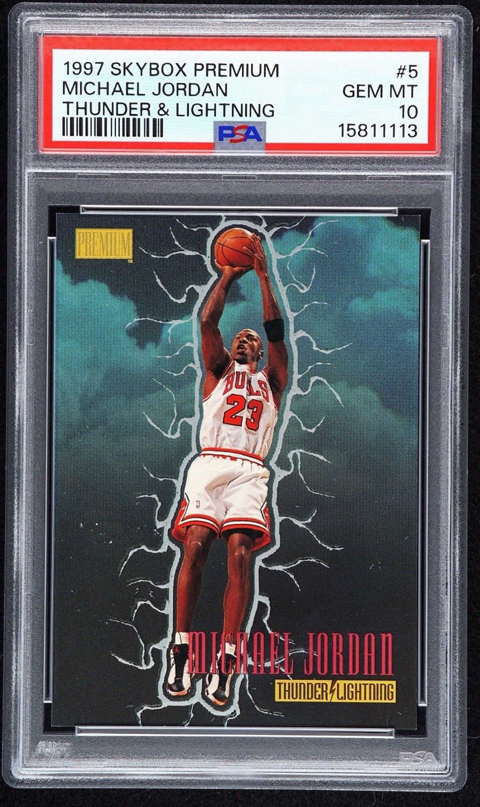 1997 Skybox Premium Thunder & Lightning Michael Jordan #5 PSA 10 GEM MINT