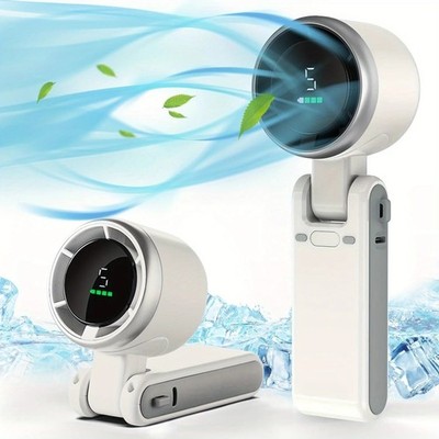 3in1 Mini Ventilator USB Wiederaufladbar 3600mAh 5 Stufen Reise Hand Tisch