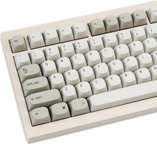 Retro Minimalist Gray PBT Keycaps Set Round MA Profile Dye Sub 119 Keys