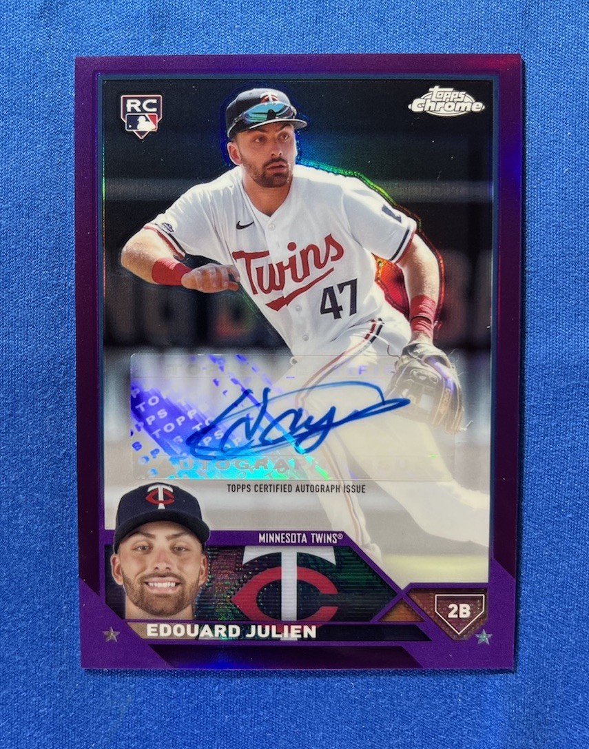 2023 Topps Chrome Update Edouard Julien RC Purple Refractor Auto /250 SP Twins