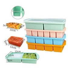 Silicone Freezer Tray With Lid Soup Container Molds Large Ice Cube Makes+-