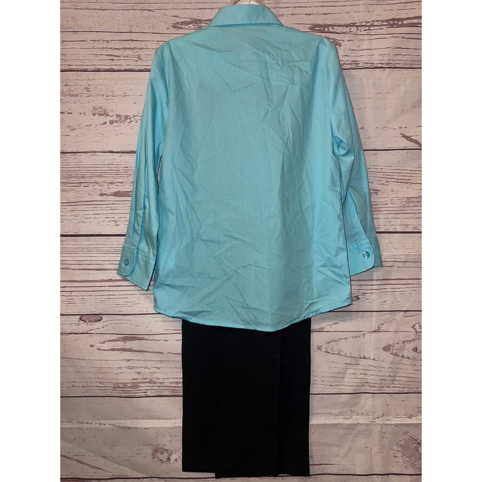 George 全新无标签蓝色和黑色男孩套装带领带 5 码 — 第 4/4 张图片