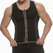 Slimming Sauna Vest SaunaTek Men's M Neoprene Black Full Zip Up Medium Workout