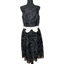 White House Black Market Women’s Lace Overlay Sleeveless Midi Dress Size 10